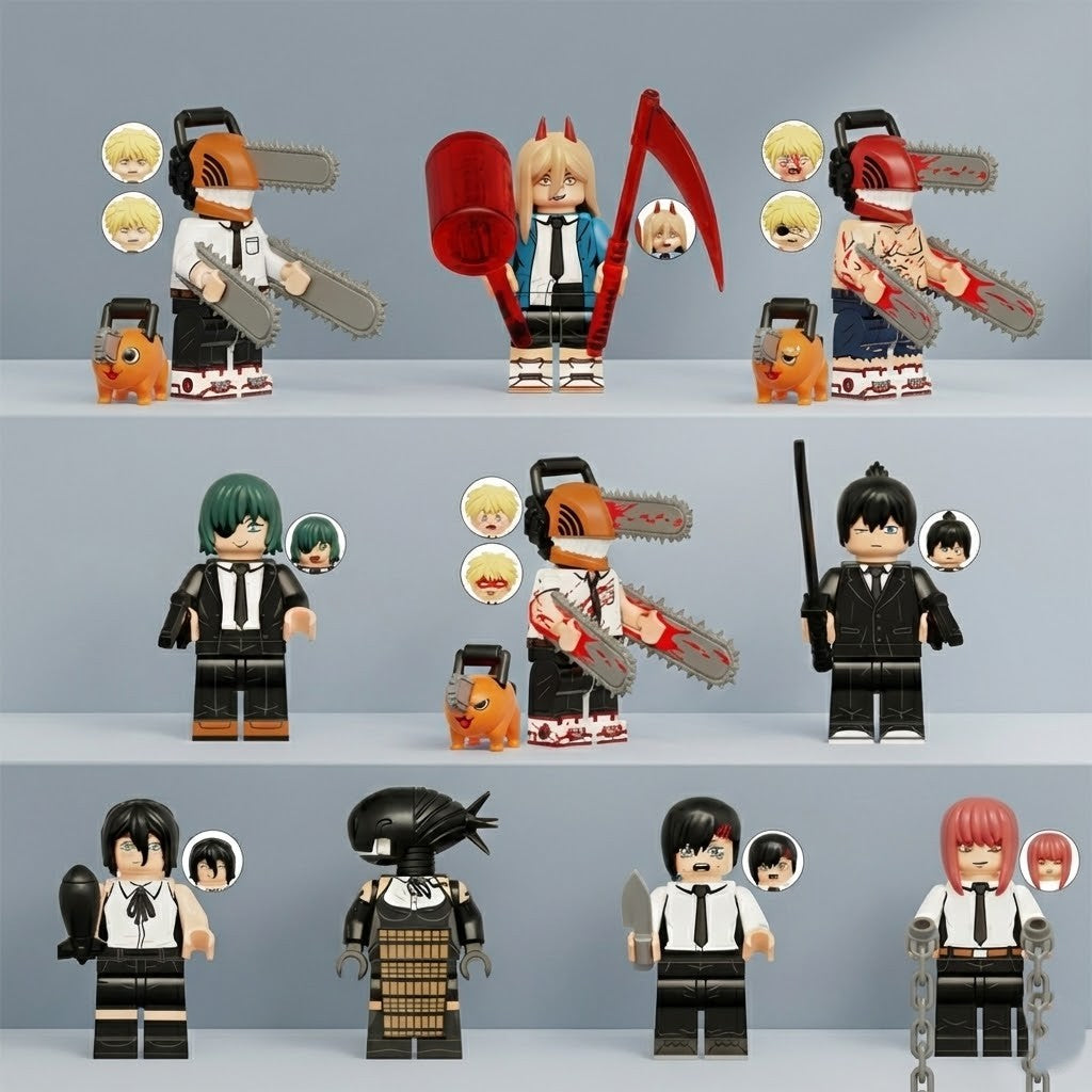 Demon Slayer Anime Figures 10 Pack Set - Building Block Minifigures Action Toys for Kids Boys Girls - Collectible Birthday Gift
