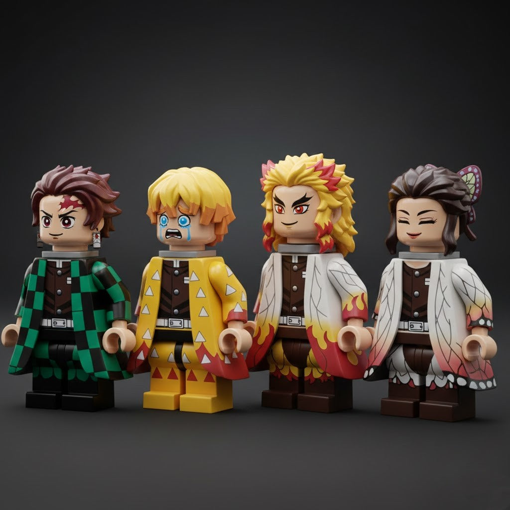 8Pcs Demon Slayer: Kimetsu no Yaiba Anime Minifigures Set - Building Block Action Figures Toy Gift for Fans