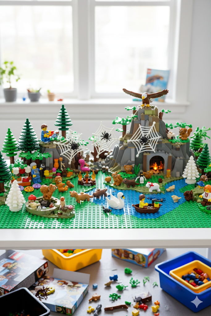 59Pcs Forest & Zoo Animal Building Block Set - DIY Scene Accessories