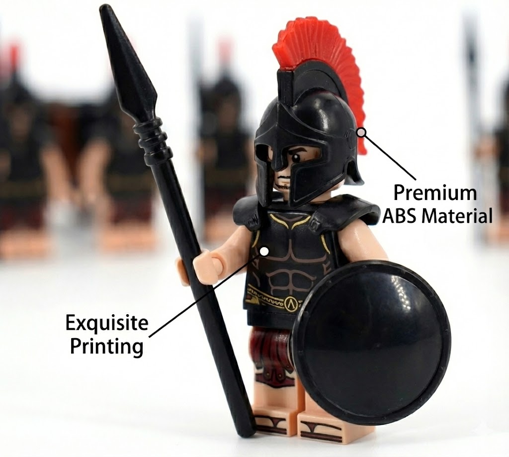 Roman Soldier Minifigures Set with Horses & Chariot – Ancient Army Building Blocks