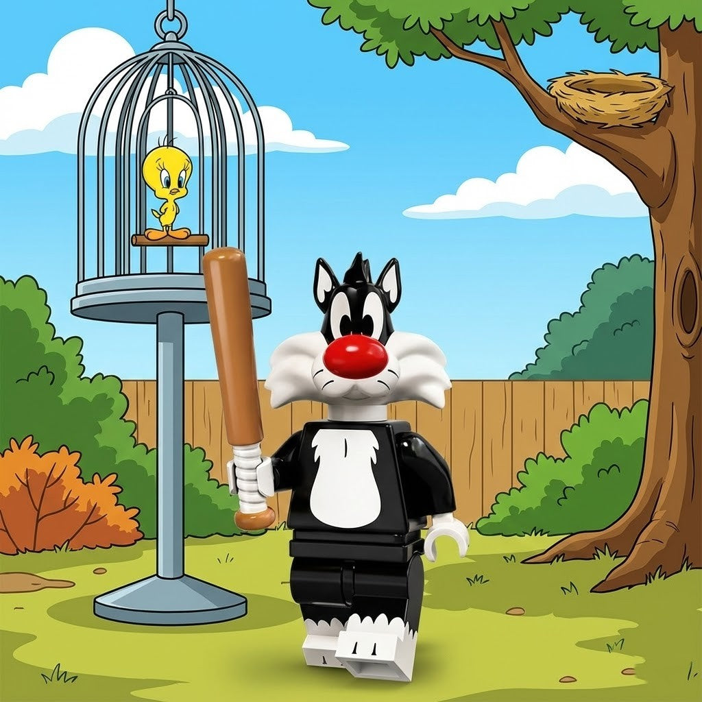 Complete Set of 12 Classic Cartoon Minifigures - Retro Animation Series Collectible Building Brick Toys - Nostalgic Gift