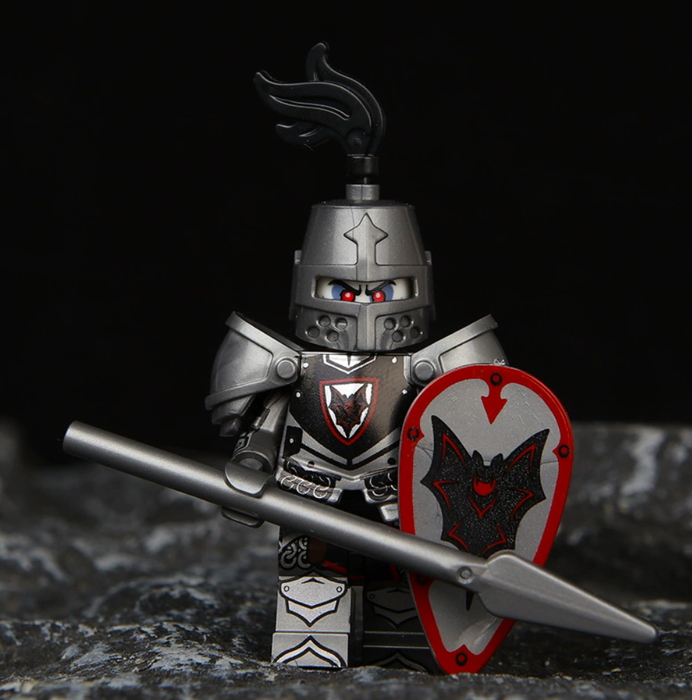 Medieval Knight Minifigures Set – 6 Armor Warriors with Shields & Spears