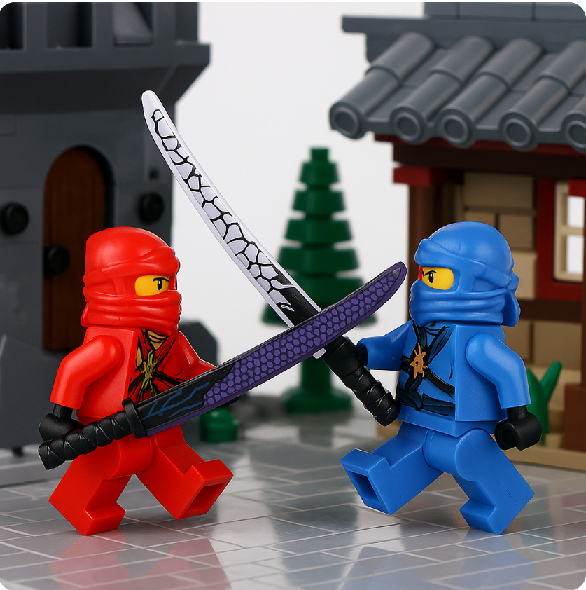 “10PCS Ninja Katana Weapon Set – Custom Blades for Building Figures”