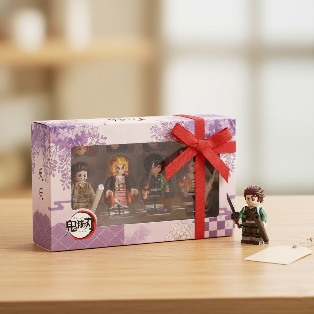 8Pcs Demon Slayer: Kimetsu no Yaiba Anime Minifigures Set - Building Block Action Figures Toy Gift for Fans