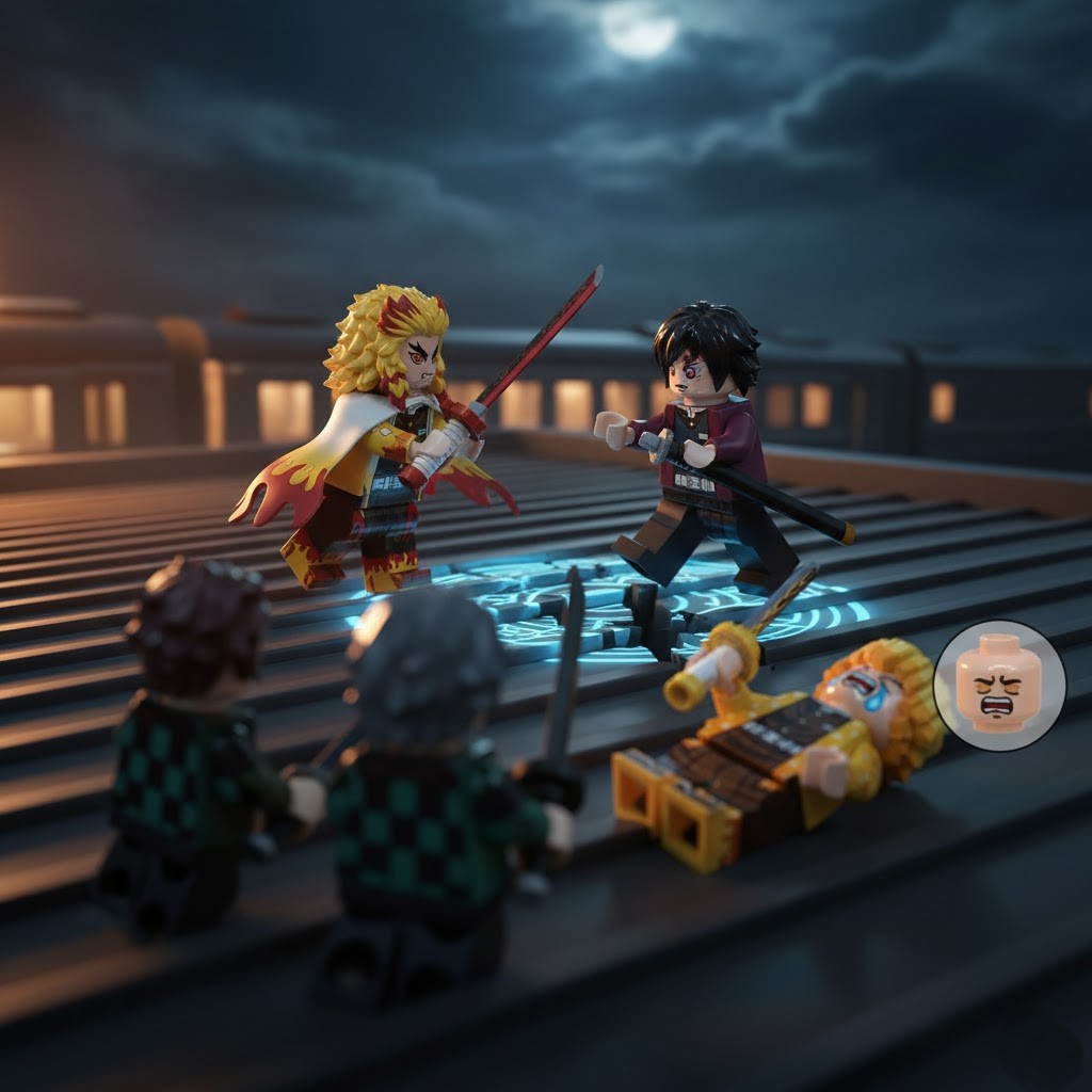 8Pcs Demon Slayer: Kimetsu no Yaiba Anime Minifigures Set - Building Block Action Figures Toy Gift for Fans