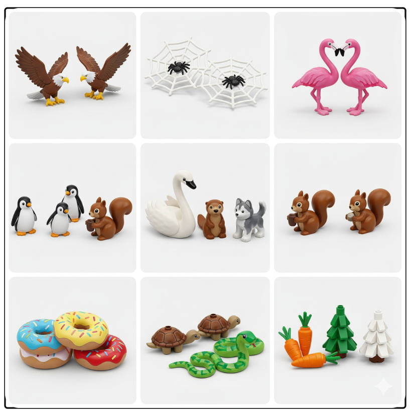 Creative Scene Accessories 59PCS — Forest/animal/decor add-ons, compatible