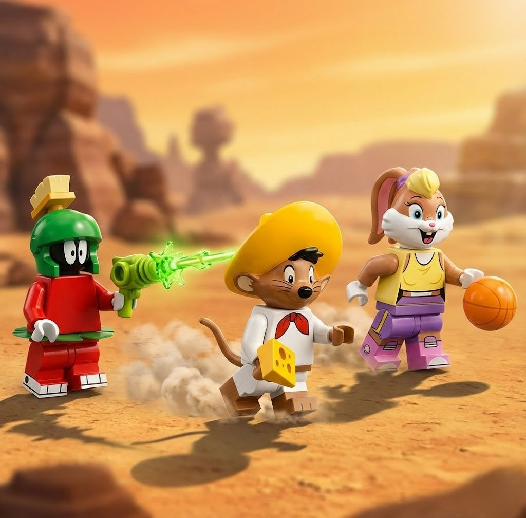 Complete Set of 12 Classic Cartoon Minifigures - Retro Animation Series Collectible Building Brick Toys - Nostalgic Gift