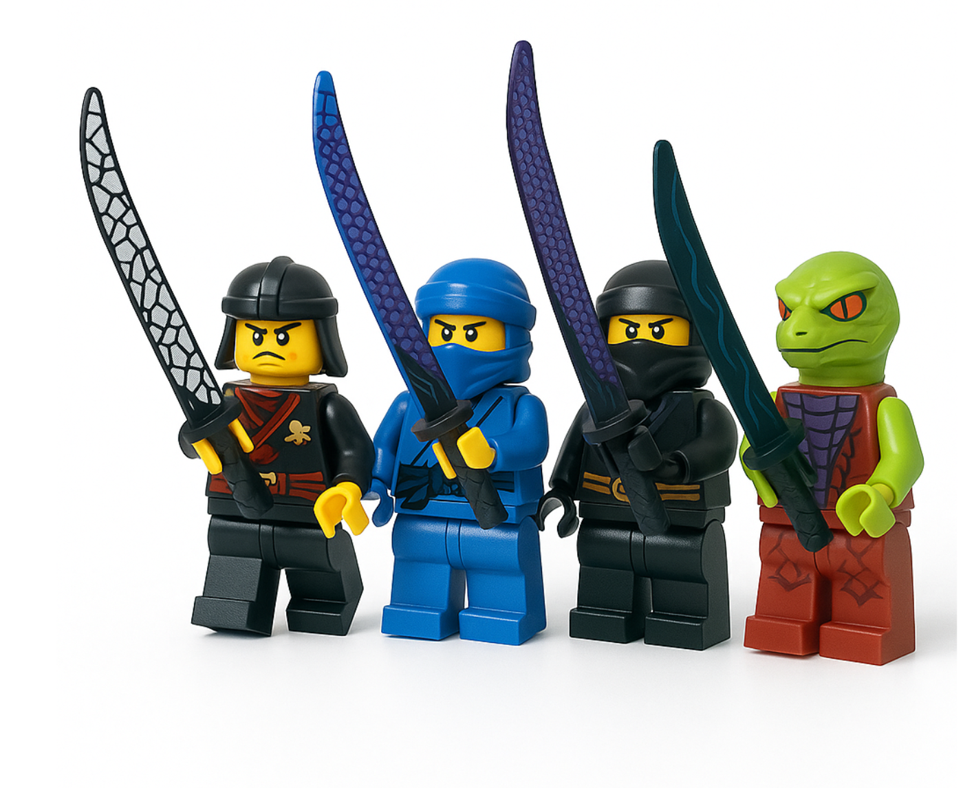 “10PCS Ninja Katana Weapon Set – Custom Blades for Building Figures”