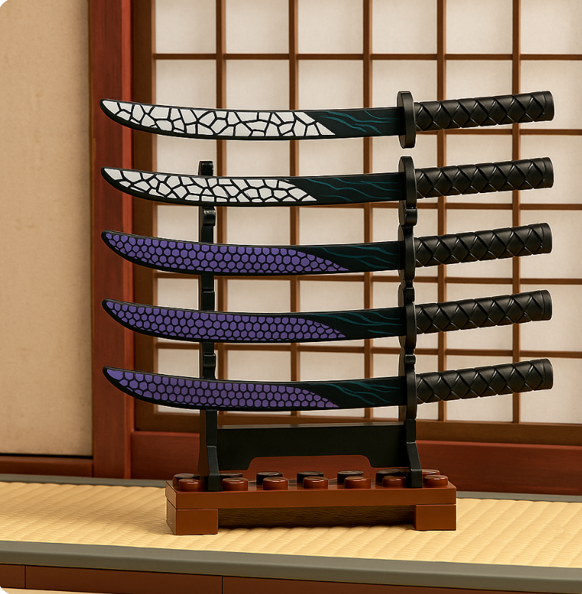 “10PCS Ninja Katana Weapon Set – Custom Blades for Building Figures”